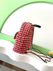 Chanel Gold 24N Coconege Houndstooth Backpack Red 26cm x 28cm x 11cm - 5