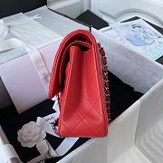 Chanel Classic Red Double Flap Bag Medium Lambskin Leather 25cm x 6cm - 2