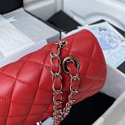 Chanel Classic Red Double Flap Bag Medium Lambskin Leather 25cm x 6cm - 3