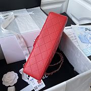 Chanel Classic Red Double Flap Bag Medium Lambskin Leather 25cm x 6cm - 5