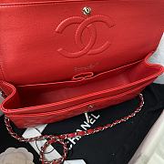 Chanel Classic Red Double Flap Bag Medium Lambskin Leather 25cm x 6cm - 6