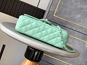 Chanel Mini Flap Bag with Top Handle   Lambskin & Lacquered Metal  Light Green 23cm - 2