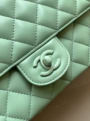 Chanel Mini Flap Bag with Top Handle   Lambskin & Lacquered Metal  Light Green 23cm - 3