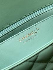 Chanel Mini Flap Bag with Top Handle   Lambskin & Lacquered Metal  Light Green 23cm - 4