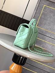 Chanel Mini Flap Bag with Top Handle   Lambskin & Lacquered Metal  Light Green 23cm - 5