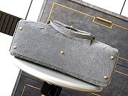 Chanel Maxi Bowling Bag Light Grey Washed Denim Antique Gold Hardware 40cm x 29cm x 15cm - 5