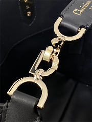 Small Dior Toujours Vertical Tote Bag Black Macrocannage Calfskin 18cm x 18cm x 12 cm - 2