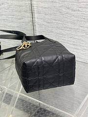 Small Dior Toujours Vertical Tote Bag Black Macrocannage Calfskin 18cm x 18cm x 12 cm - 4