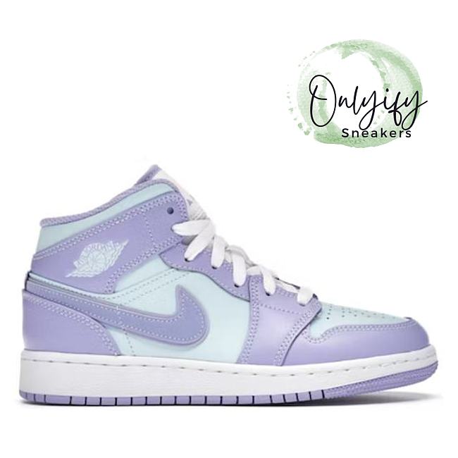 Air Jordan 1 Mid Purple Aqua (GS)  554725-500 - 1