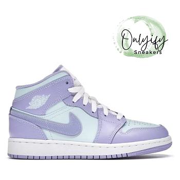 Air Jordan 1 Mid Purple Aqua (GS)  554725-500