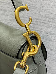 Dior Saddle Bag with Strap Stone Gray Grained Calfskin 25cm x 20cm x 6cm - 5