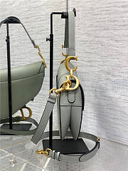 Dior Saddle Bag with Strap Stone Gray Grained Calfskin 25cm x 20cm x 6cm - 4