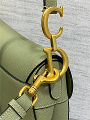 Dior Saddle Bag with Strap Cedar Green Grained Calfskin 25cm x 20cm x 6cm - 5