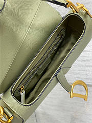 Dior Saddle Bag with Strap Cedar Green Grained Calfskin 25cm x 20cm x 6cm - 4