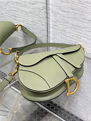 Dior Saddle Bag with Strap Cedar Green Grained Calfskin 25cm x 20cm x 6cm - 3
