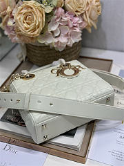Small Lady Dior Bag Latte Cannage Grained Calfskin 20cm x 17cm x 8 cm - 2