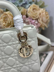 Small Lady Dior Bag Latte Cannage Grained Calfskin 20cm x 17cm x 8 cm - 3