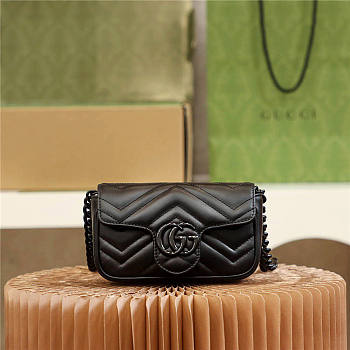 Gucci GG Marmont Belt Bag Black N-HM Women's Crossbody Bag 10cm x 16cm x 5cm