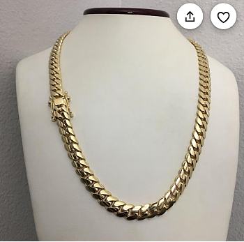 Solid Yellow Gold 9mm Miami Cuban Link Chain Necklace -  24