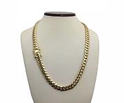 Solid Yellow Gold 9mm Miami Cuban Link Chain Necklace -  24