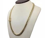 Solid Yellow Gold 9mm Miami Cuban Link Chain Necklace -  24