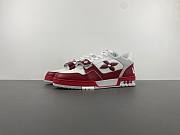 louis Vuitton LV trainer Velcro red and white  - 5