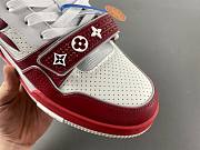 louis Vuitton LV trainer Velcro red and white  - 2