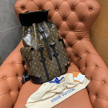 louis vuitton monogram macassar christopher backpack size 38*44*12cm