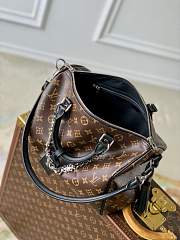 Louis Vuitton Speedy 25 Bandoulière – Monogram Canvas with Black Leather & Chain - 2