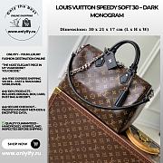 Louis Vuitton Speedy 25 Bandoulière – Monogram Canvas with Black Leather & Chain - 1