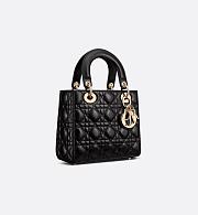 Dior Small Bag in Black Premium leather with Gold-Tone Hardware - 4