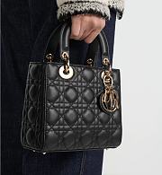 Dior Small Bag in Black Premium leather with Gold-Tone Hardware - 2