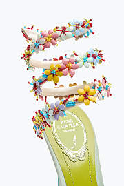Rene Caovilla Bloom Multicolor Crystal Sandal - 6