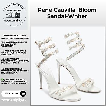 Rene Caovilla Bloom White Crystal Sandal