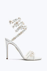 Rene Caovilla Bloom White Crystal Sandal - 4