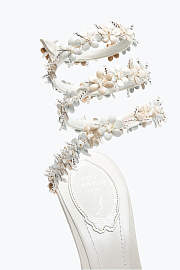 Rene Caovilla Bloom White Crystal Sandal - 3