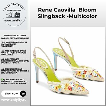 Rene Caovilla Bloom Slingback Pumps – Multicolor Crystal Embellished Heels