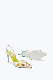 Rene Caovilla Bloom Slingback Pumps – Multicolor Crystal Embellished Heels - 5