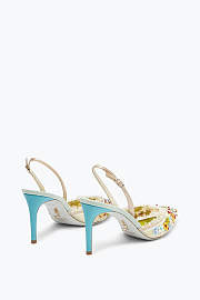 Rene Caovilla Bloom Slingback Pumps – Multicolor Crystal Embellished Heels - 4