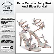 Rene Caovilla Fairy Sandals – Pink and Silver Crystal Embellished Heels - 1