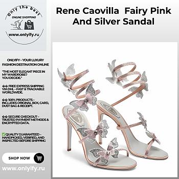 Rene Caovilla Fairy Sandals – Pink and Silver Crystal Embellished Heels