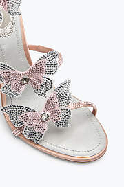 Rene Caovilla Fairy Sandals – Pink and Silver Crystal Embellished Heels - 2
