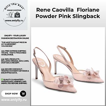 Rene Caovilla Floriane Slingback Pumps – Powder Pink Crystal Embellished Heels
