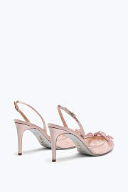 Rene Caovilla Floriane Slingback Pumps – Powder Pink Crystal Embellished Heels - 4