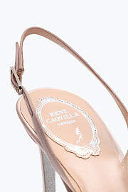 Rene Caovilla Floriane Slingback Pumps – Powder Pink Crystal Embellished Heels - 5