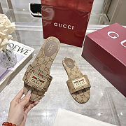 Gucci GG Supreme Canvas Slide Sandals – Beige/Ebony - 2