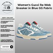 Women's Gucci Re-Web Sneaker in Blue GG Fabric - 1