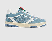 Women's Gucci Re-Web Sneaker in Blue GG Fabric - 4