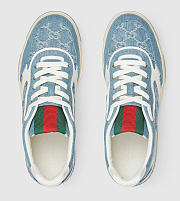 Women's Gucci Re-Web Sneaker in Blue GG Fabric - 5