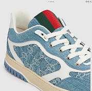 Women's Gucci Re-Web Sneaker in Blue GG Fabric - 6